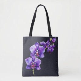 Tote Cinza De Chapa Escura, Bolsa de Orquídea Roxa