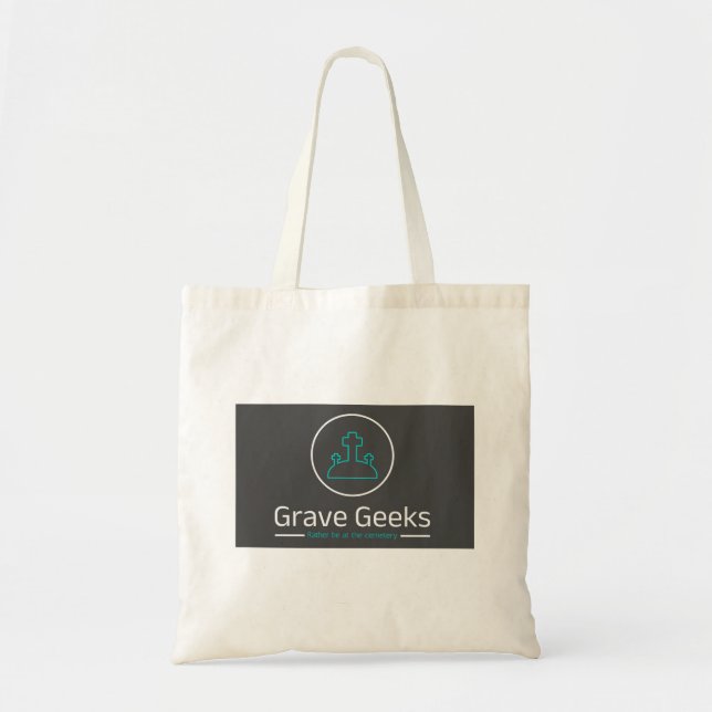 Tote Cinzas Geek e Teal de Bolsa Grave (Frente)