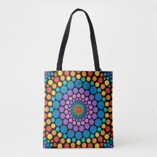 Tote Círculos! Bolsa de Monograma multicolorido