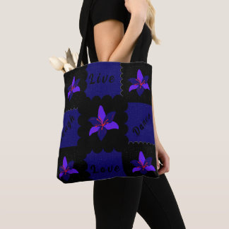 Tote Colorida Floral Live Love Laugh Dance Bolsa