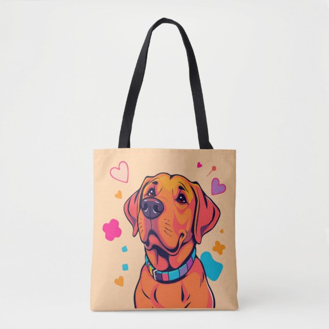 Tote Colorida Labrador Dog Art Bolsa (Frente)