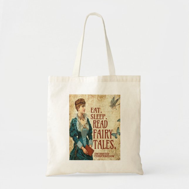 Tote COMER. DORMIR. LER Bolsa DE FAIRY TALES (Frente)