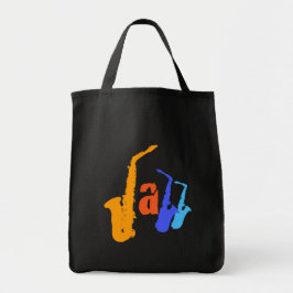 Tote Cores da bolsa de compra de Ilustração Jazz Sax