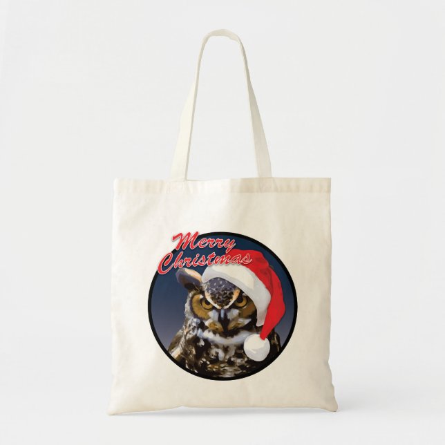 Tote Coruja de Natal - Bolsa de Orçamento (Frente)
