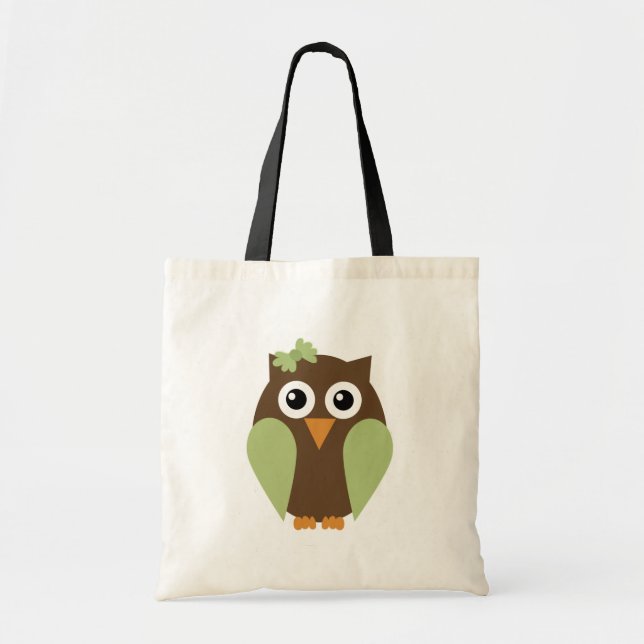 Tote Coruja verde & um bolsa do arco (Frente)