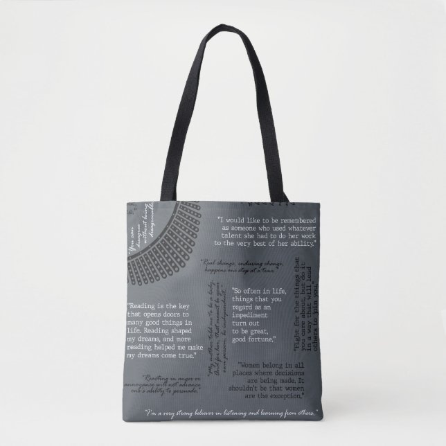 Tote Cotações RBG - Ruth Bader Ginsburg - Bolsa de ombr (Frente)