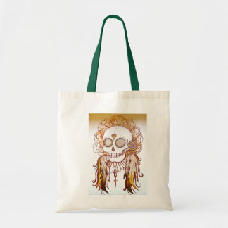 Tote crânio, penas & a bolsa de praia indianos nativos