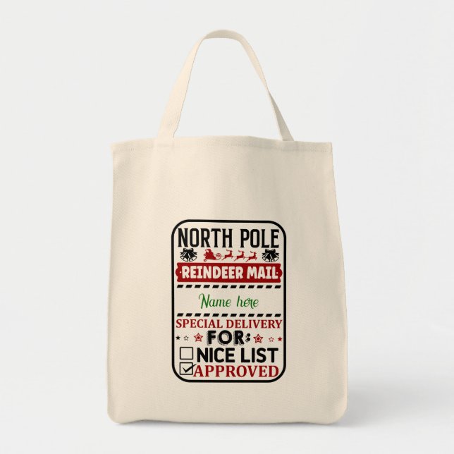 Tote Crie sua própria bolsa de Papais noeis de Natal re (Frente)