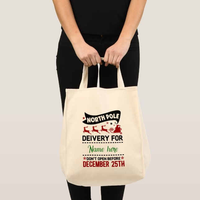 Tote Crie sua própria bolsa de Papais noeis de Natal re (Frente (produto))