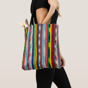 Tote Crochet Pattern All-Over-Impressão, Bolsa do ombro
