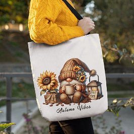 Tote Cute Autumn Vibes Watercolor Gnome Bolsa