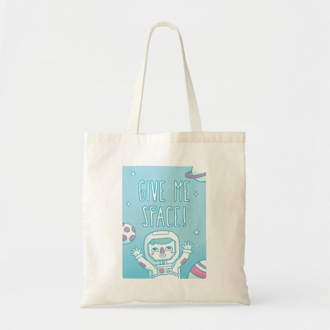 Tote Cute Dá-Me Espaço Astronauta de Arco Bolsa (Frente)