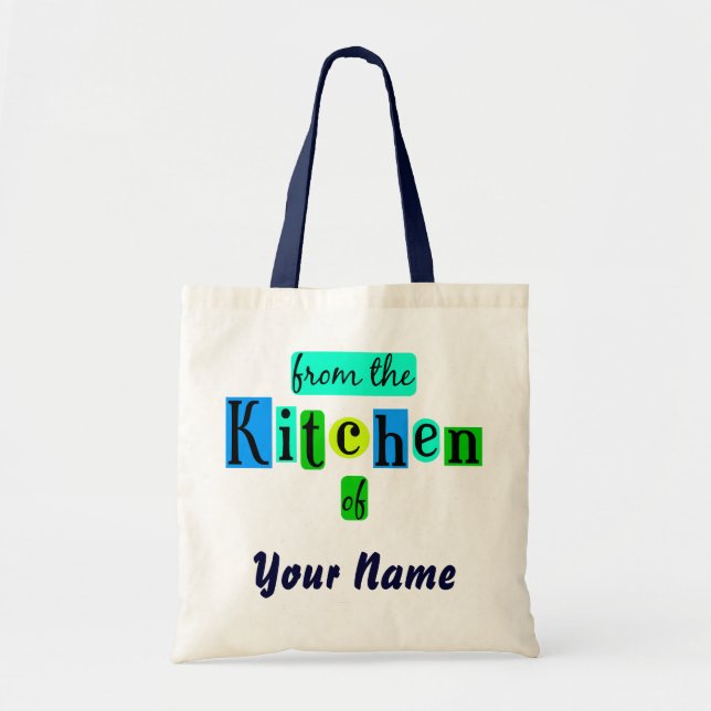 Tote Da Cozinha da Bolsa de Canvas Personalizada de Blu (Frente)