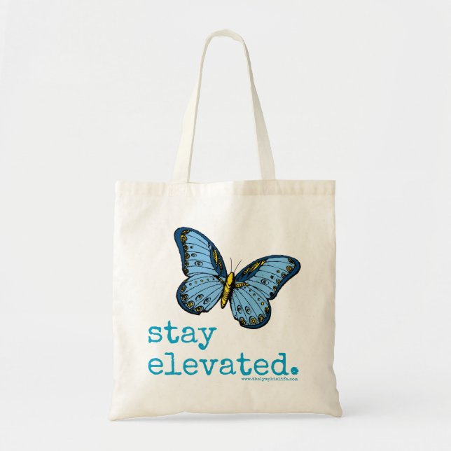 Tote Da "O bolsa azul elevado da borboleta estada" (Frente)