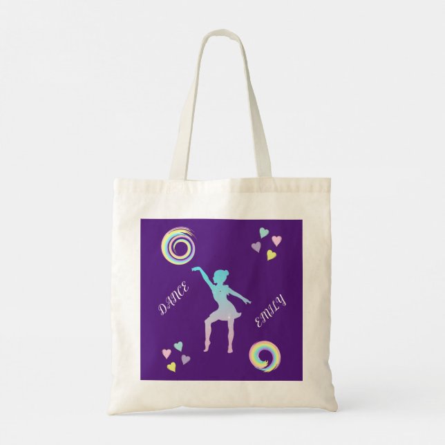 Tote Dança na bolsa com corações e espirros. (Verso)