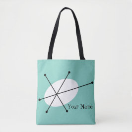 Tote Dazzle Texto azul por toda a bolsa