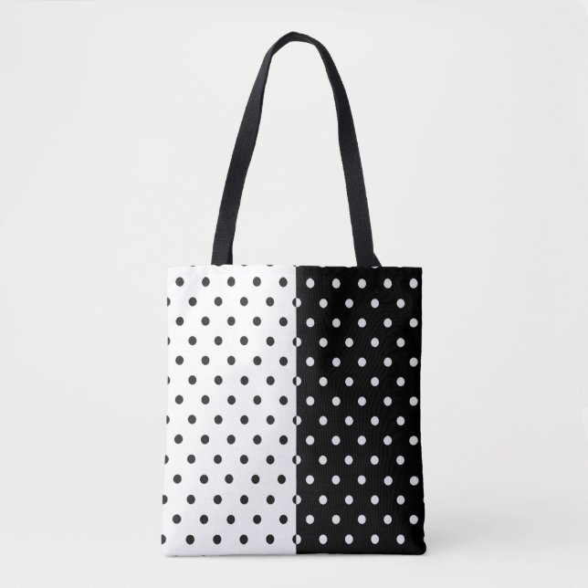 Tote de bolinhas preto e branco (Frente)