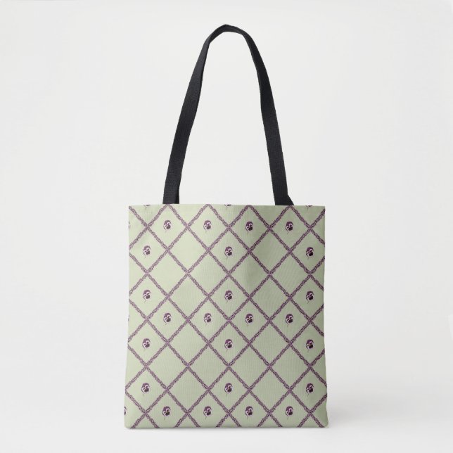 Tote de impressão Pansy Lattice All over. (Frente)