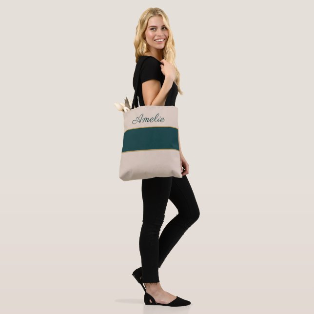 Tote de Nome Feminino Elegante – Design Listrado P (No(a) Modelo)