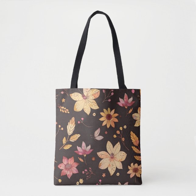 Tote de Padrão Floral do outono (Frente)