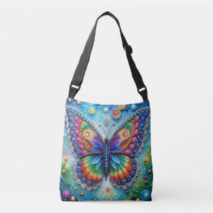 Tote de pintura colorido de borboletas de diamante