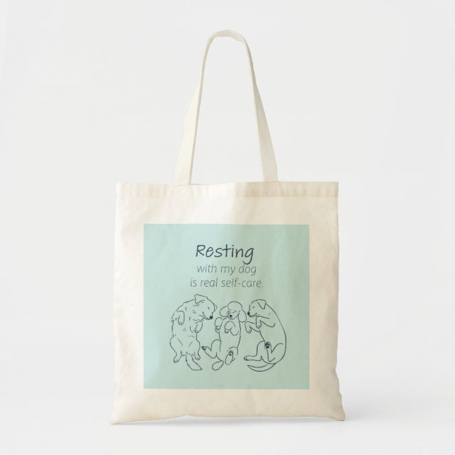 Tote Descansando com meu cachorro - Bolsa de algodão Do (Frente)