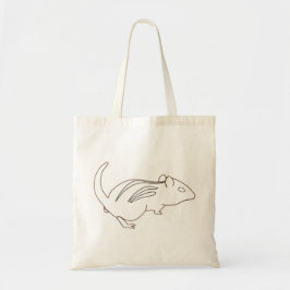 Tote Desenho de Arte de Contorno - chipmunk, bolsa de c
