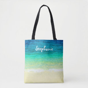 Tote design de praia bolsa personalizada tropical perso