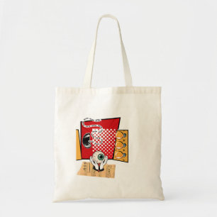 Tote design 'Manter conversando' em uma bolsa de compra