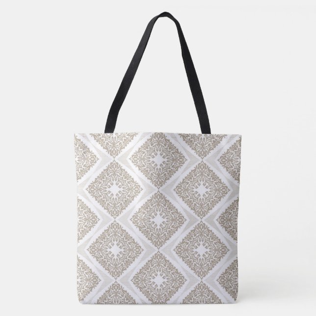 Tote Diamond Medallion Beige/Tan Designer Bolsa (Frente)
