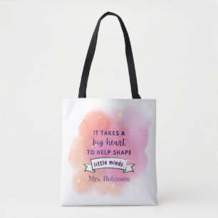 Tote do professor personalizado de aquarela