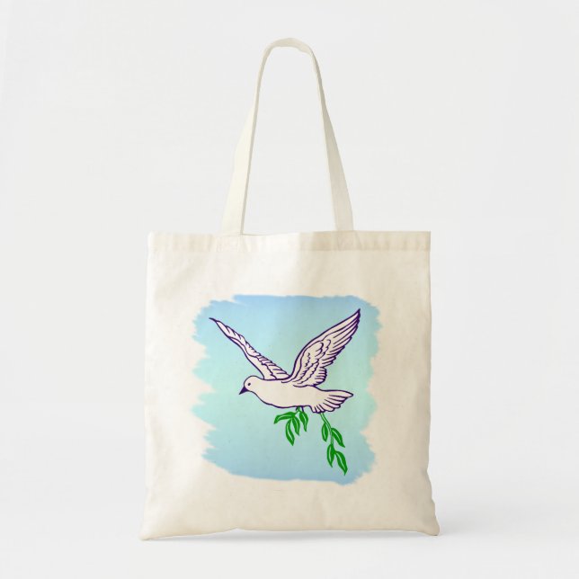 Tote Dove de Paz com Bolsa de Olive Branch Beach (Frente)