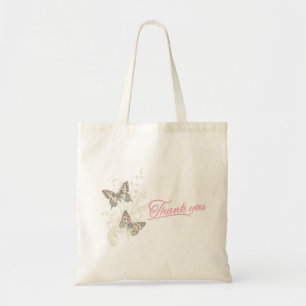 Tote Duas borboletas obrigado sua bolsa de casamento