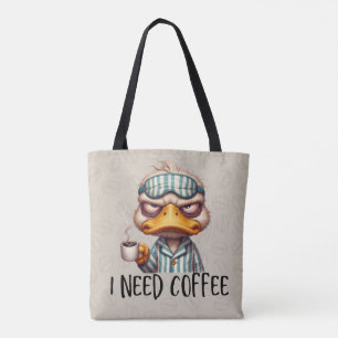 Tote Duck Need Coffee Bolsa