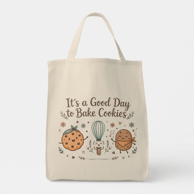 Tote É um Bom Dia para Fazer Biscoitos Bolsa de Compras (Verso)