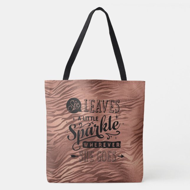 Tote Ela deixa Bolsa de Rosa de tom de cintilação Tiger (Frente)