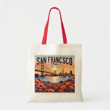 Elegante Bolsa de Compras SF Sunset Golden Gate