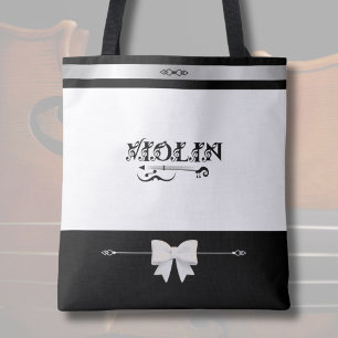 Tote Elegante Bolsa para Violino Preta e Branca Boutiqu