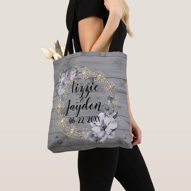 Tote Elegante Floral Wreath Rustic Bolsa (Close Up)