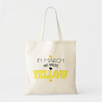 Tote Em março nós vestimos o bolsa amarelo da