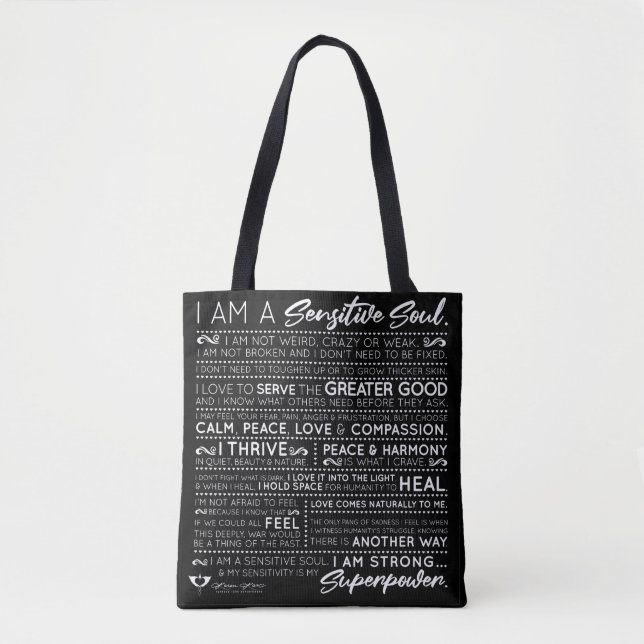Tote Empoderamento Sensível de Alma Bolsa Preto (Frente)
