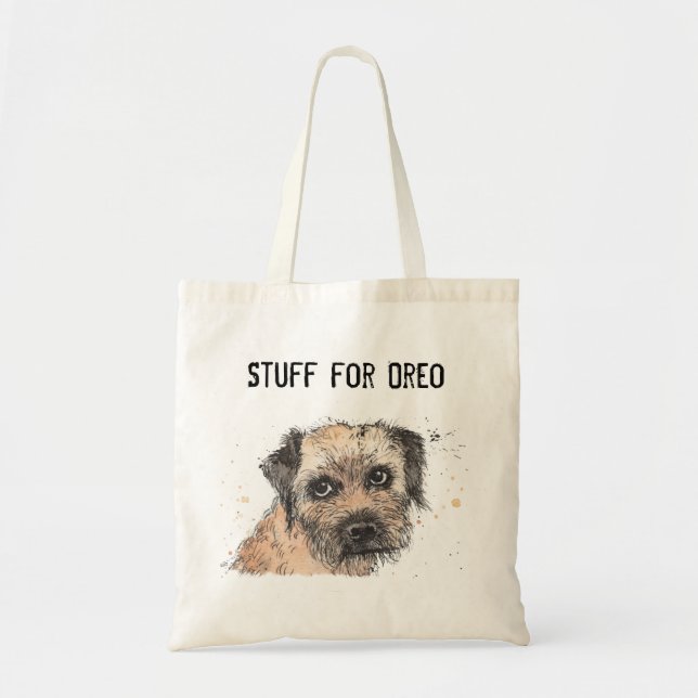 Tote Engraçado e fofo Borda Terrier Bolsa (Frente)