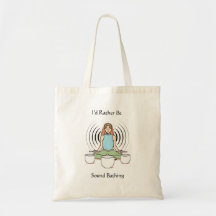 Engraçado, zen, fofo, banho de som, bolsa de medit