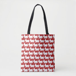 Tote Escocês Terrier Red White Cog Modern Bolsa