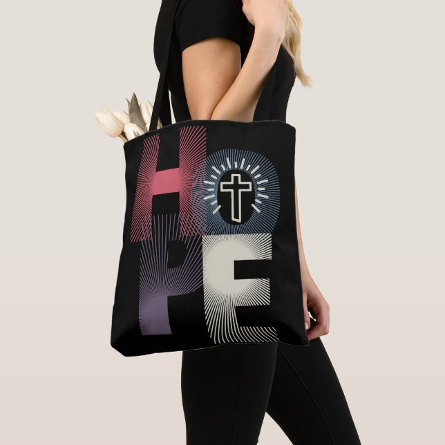 Tote Esperança minimalista com Cross Bolsa (Close Up)
