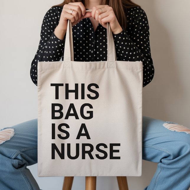 Tote Esta bolsa é um presente de formatura para enferme (Modern Script Nurse Tote Bag Gift for Her, Funny Nurse Tote Bag Gift for Coworker)