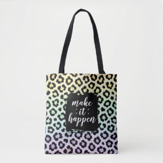 Tote Estampa de Leopardo Pastel Faça Acontecer