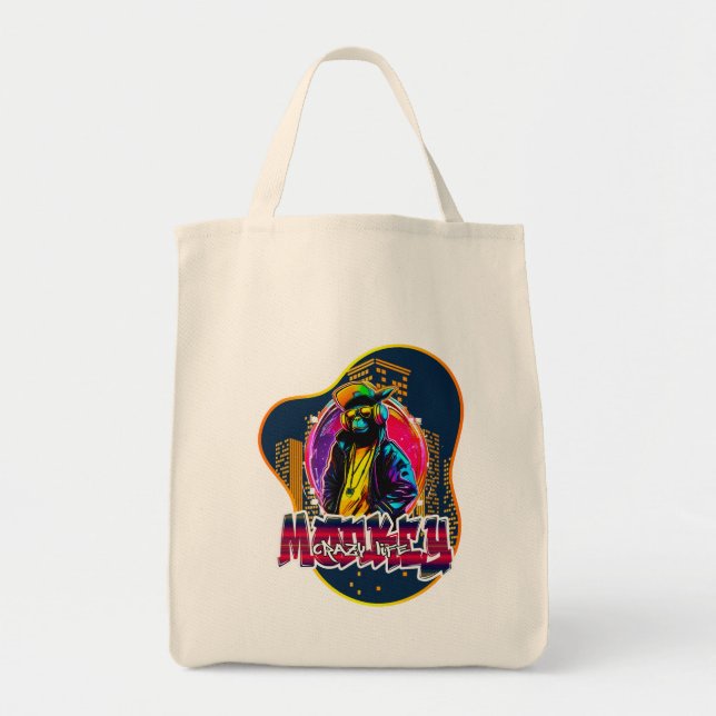 Tote Estampa Graffiti Art Monkey Rap Hip Hop - Bolsa (Frente)