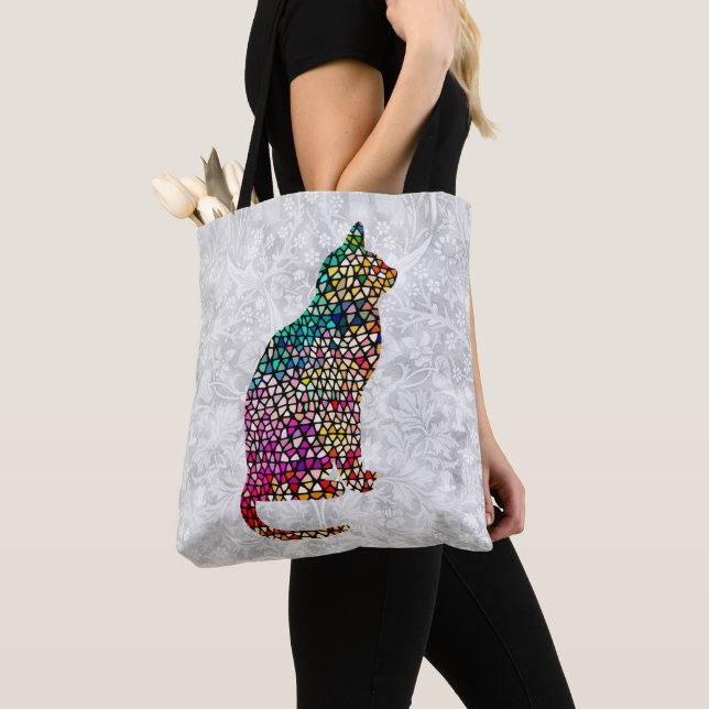 Tote Estilo de Vidro Mantido Cat Art Bag Bolsa (Close Up)