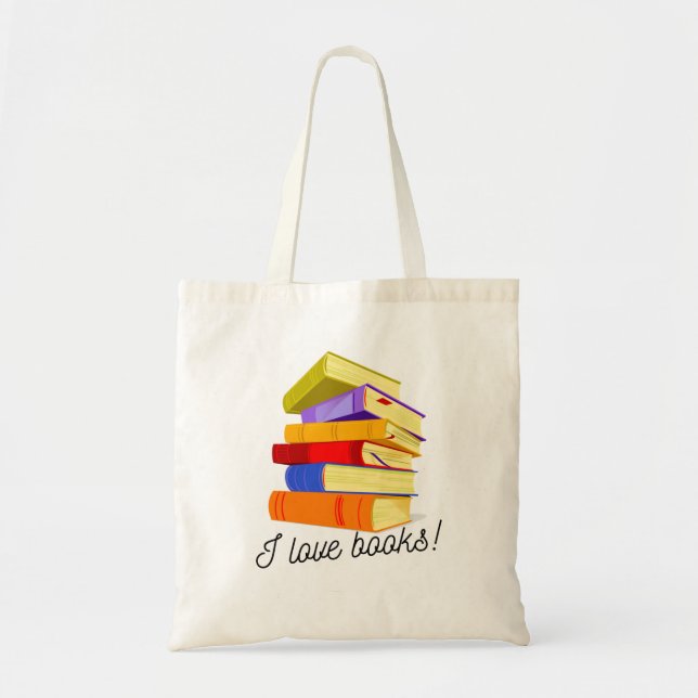 Tote Eu adoro livros para a bolsa (Frente)